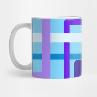 Blue Pipes Geometric Pattern Mug